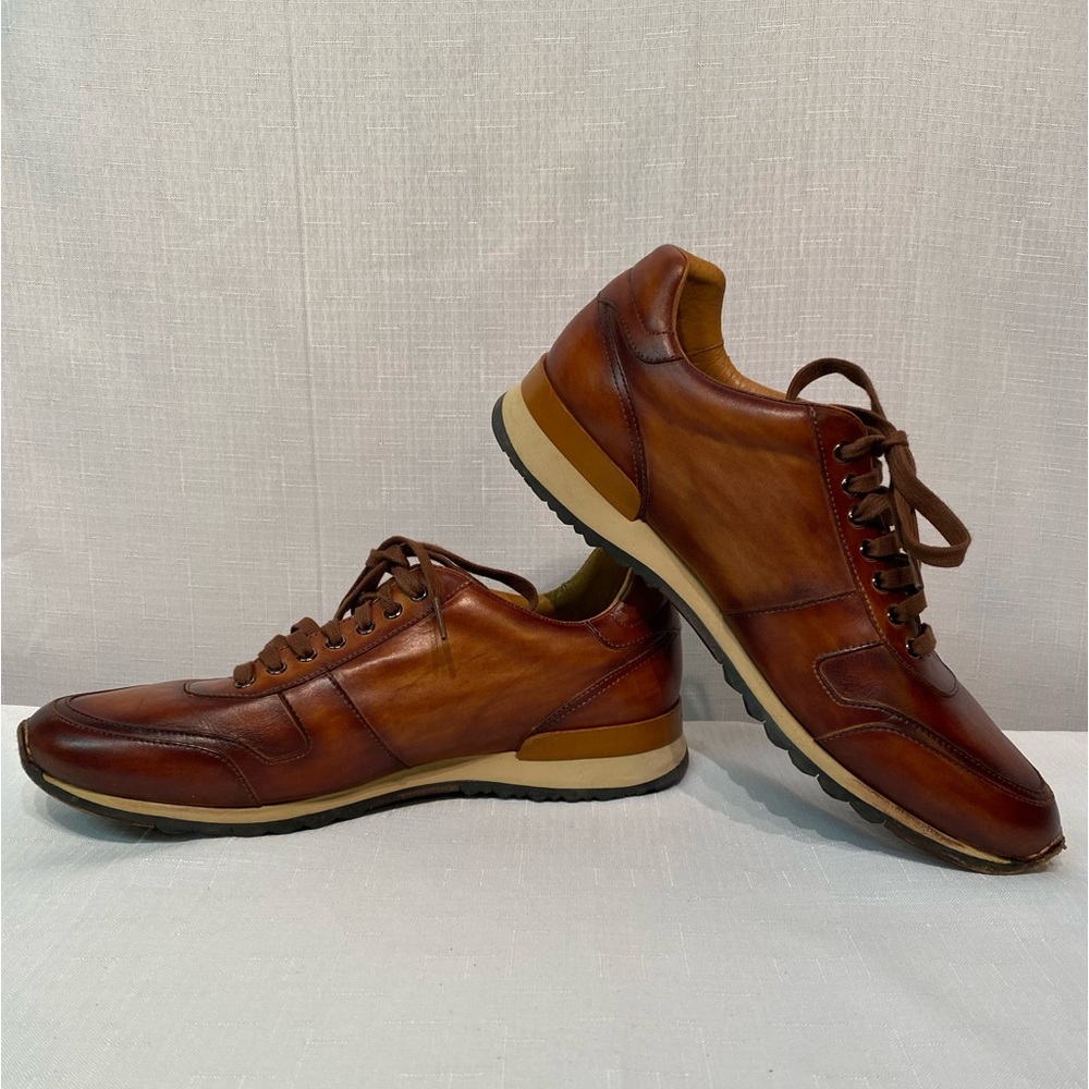 Magnanni - Neiman Marcus Men's Burnished Leather Lace-Up Oxfords 20089  Brown 9M